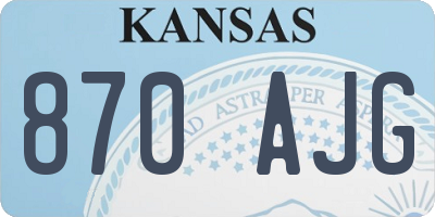 KS license plate 870AJG