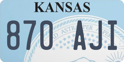 KS license plate 870AJI