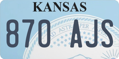 KS license plate 870AJS
