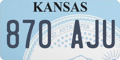 KS license plate 870AJU
