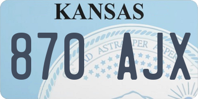 KS license plate 870AJX