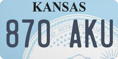 KS license plate 870AKU