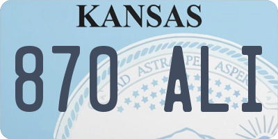 KS license plate 870ALI