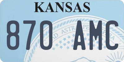 KS license plate 870AMC