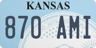KS license plate 870AMI