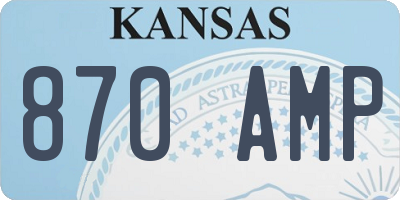 KS license plate 870AMP