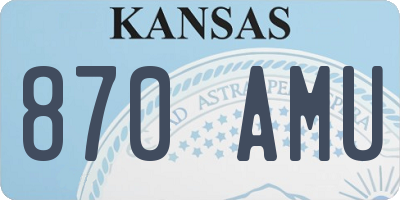 KS license plate 870AMU