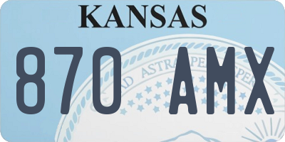 KS license plate 870AMX