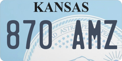 KS license plate 870AMZ