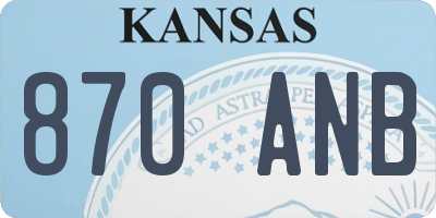 KS license plate 870ANB