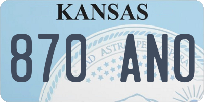 KS license plate 870ANO