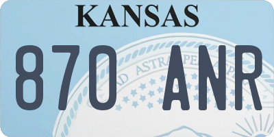 KS license plate 870ANR