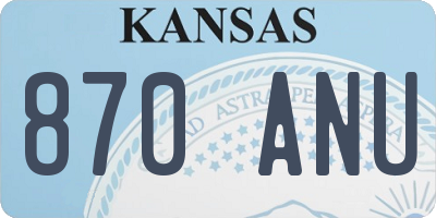 KS license plate 870ANU