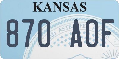 KS license plate 870AOF