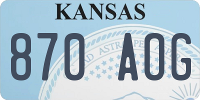 KS license plate 870AOG