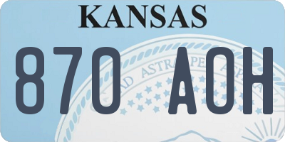 KS license plate 870AOH