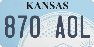 KS license plate 870AOL