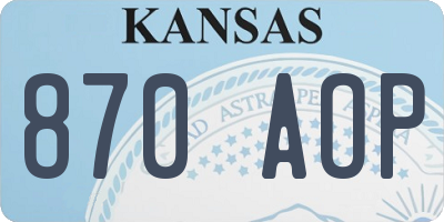 KS license plate 870AOP