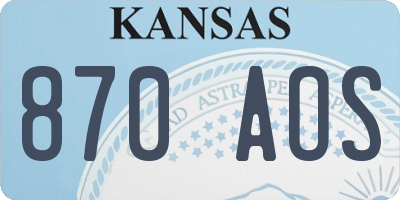 KS license plate 870AOS