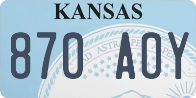KS license plate 870AOY