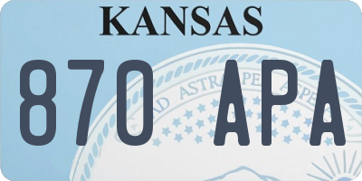 KS license plate 870APA