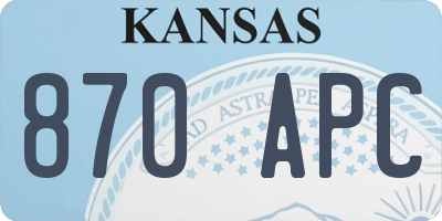 KS license plate 870APC