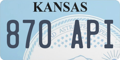 KS license plate 870API