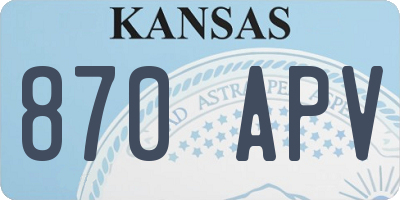 KS license plate 870APV