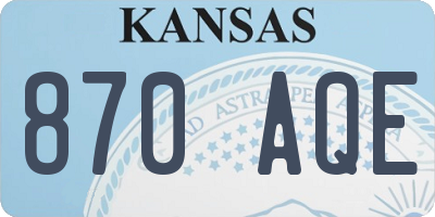 KS license plate 870AQE