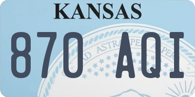 KS license plate 870AQI