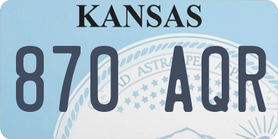 KS license plate 870AQR