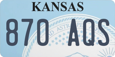 KS license plate 870AQS