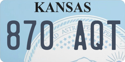 KS license plate 870AQT