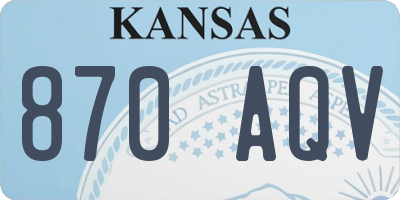 KS license plate 870AQV