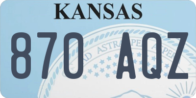 KS license plate 870AQZ