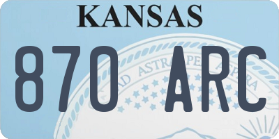 KS license plate 870ARC