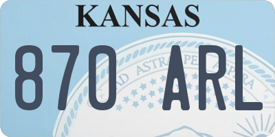 KS license plate 870ARL