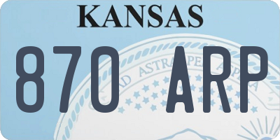 KS license plate 870ARP