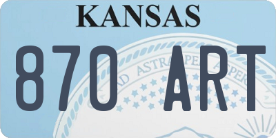 KS license plate 870ART