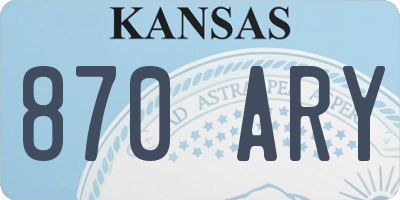 KS license plate 870ARY