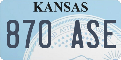 KS license plate 870ASE
