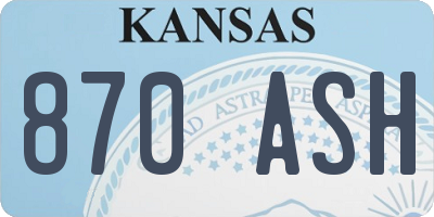 KS license plate 870ASH