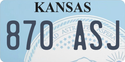 KS license plate 870ASJ