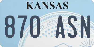 KS license plate 870ASN