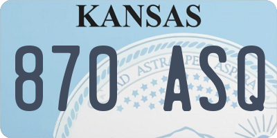 KS license plate 870ASQ