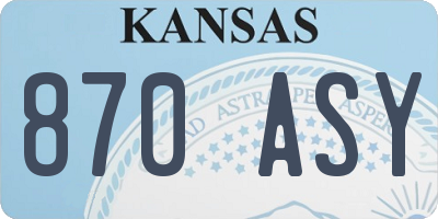 KS license plate 870ASY