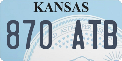 KS license plate 870ATB