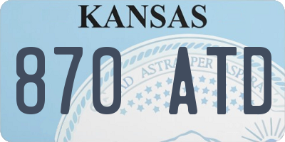 KS license plate 870ATD