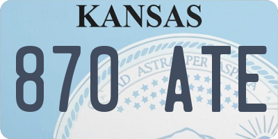 KS license plate 870ATE