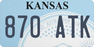 KS license plate 870ATK